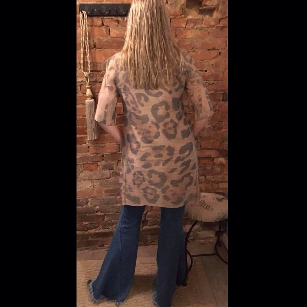 Origami Leopard Tunic Dress Brown Black L/XL - Picture 2 of 8